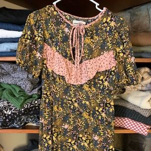 Urban outfitters floral neck tie dress